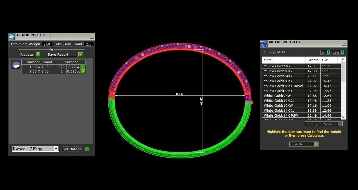 5 rows Diamonds Bangle 3D print model_6