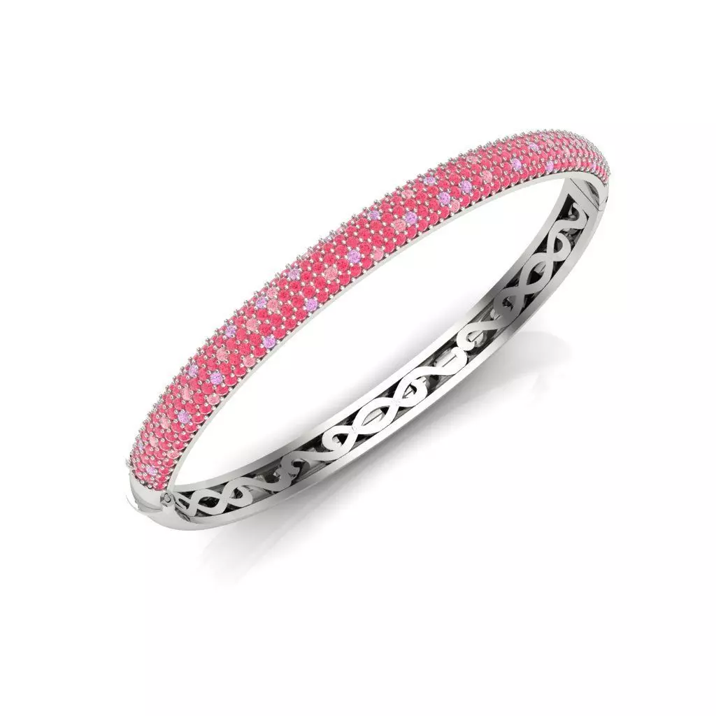 5 rows Diamonds Bangle 3D print model_0