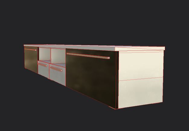 TV STAND Low-poly Unity ready Low-poly 3D Low-poly 3D model_7