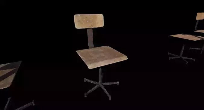 Old Wooden Swivel Chair