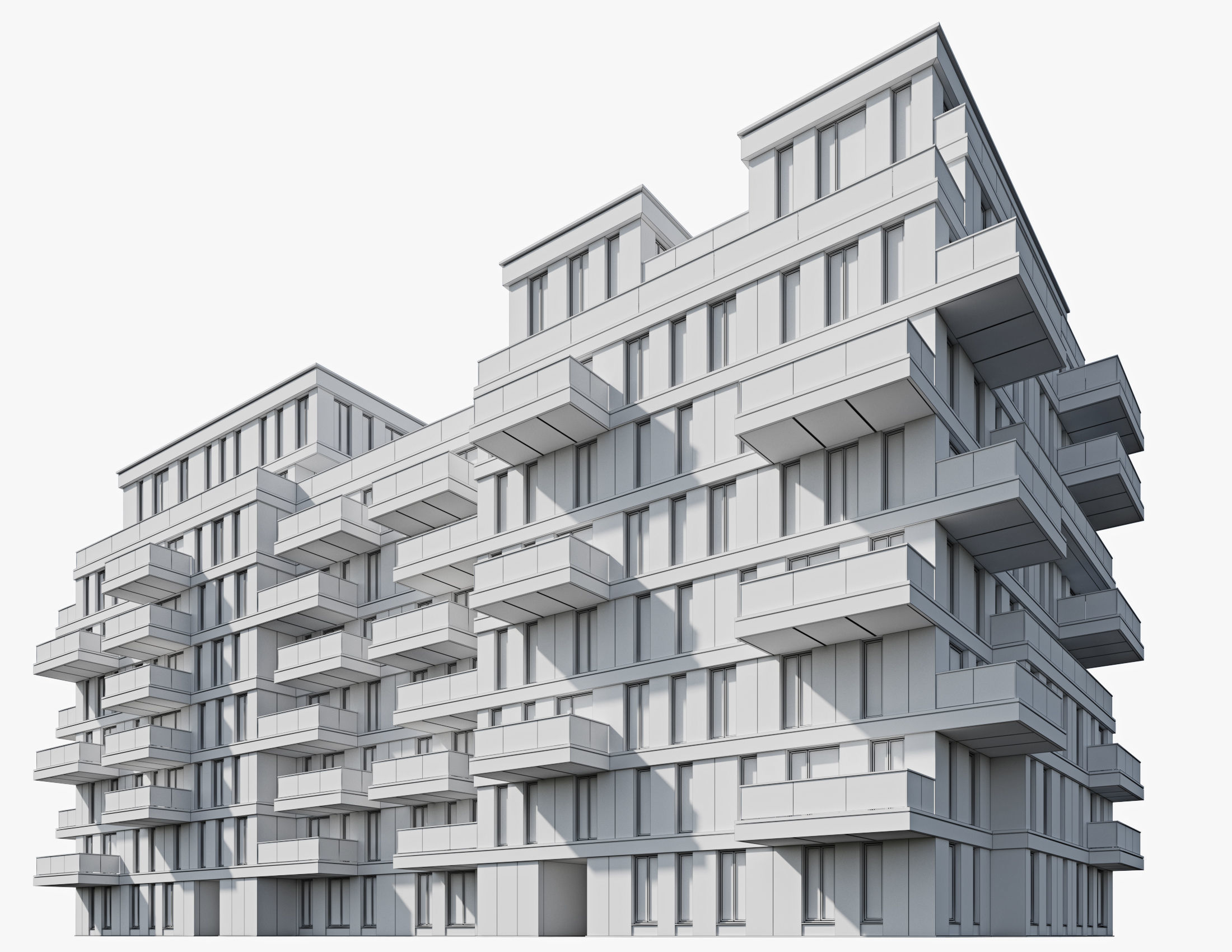 Modern residential building 10 3D model_10