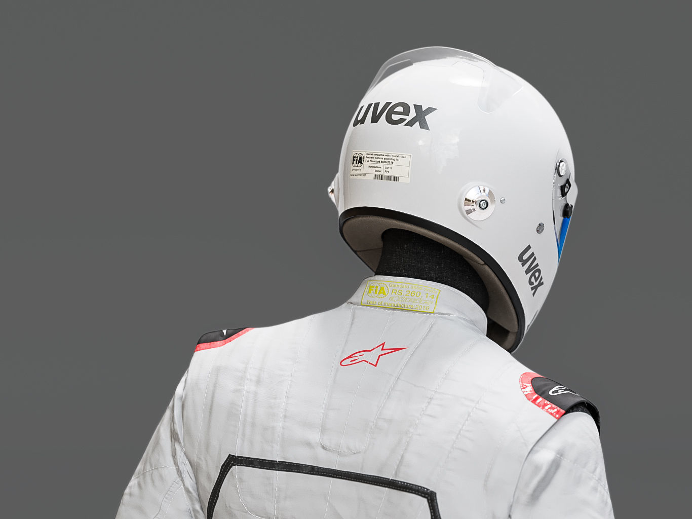 Pilot man in racing suit on metal ball 3D model_8