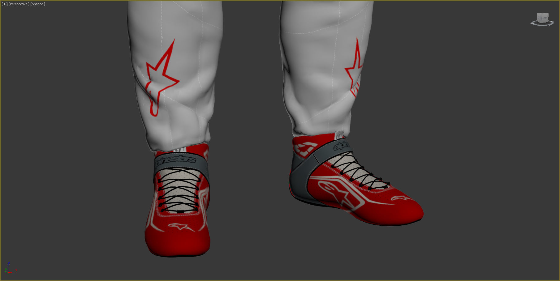 Pilot man in racing suit on metal ball 3D model_19