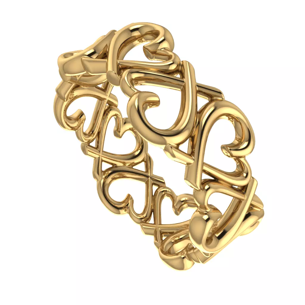 Ring with hearts 3D print model