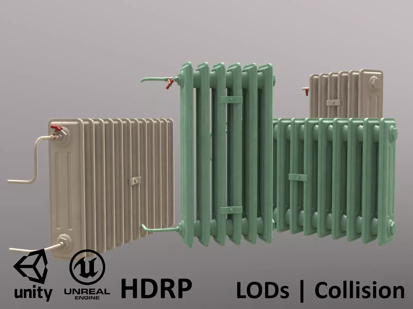 Old Radiator - 4 versions 3D Model Collection_0