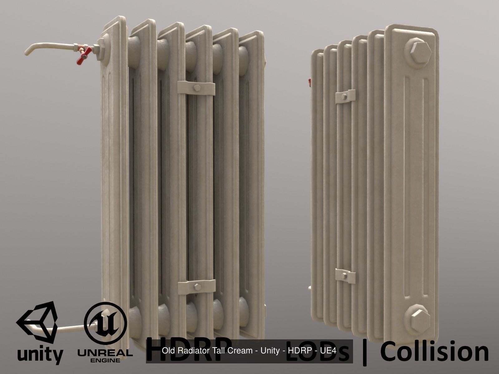 Old Radiator - 4 versions 3D Model Collection_4