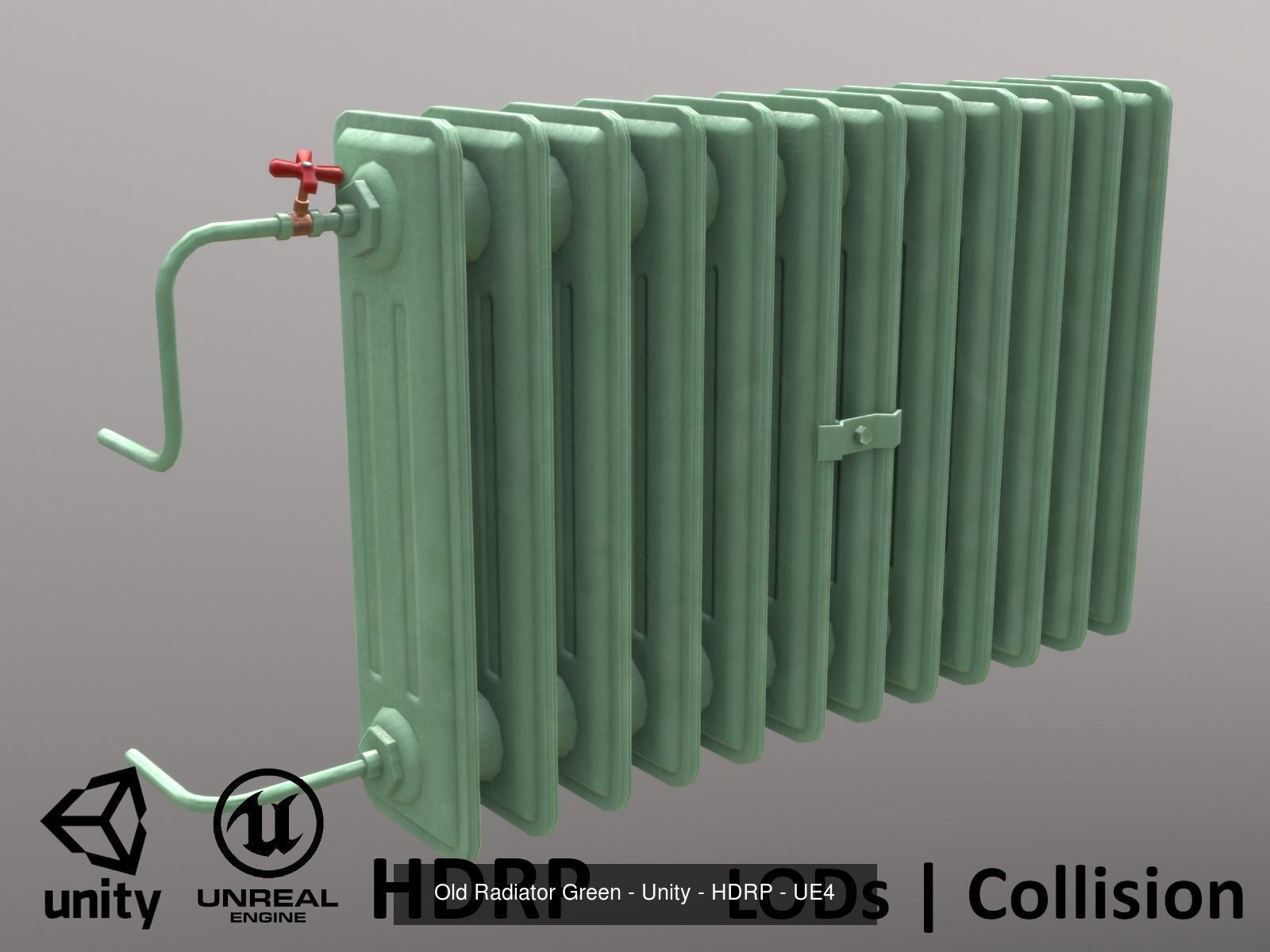 Old Radiator - 4 versions 3D Model Collection_3