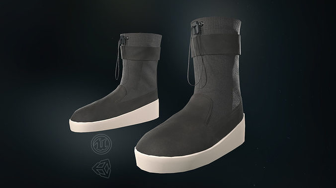 Black Ski Lounge Boots Low-poly 3D model