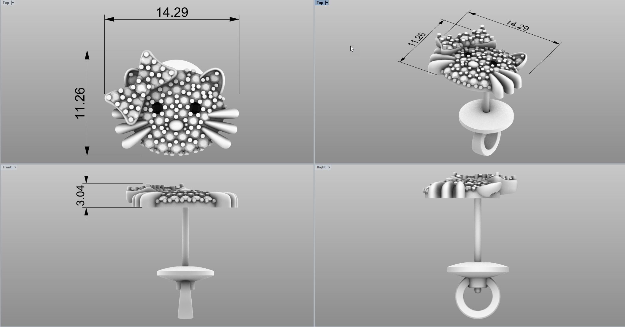 Earring Hello Kitty 3D print model_2