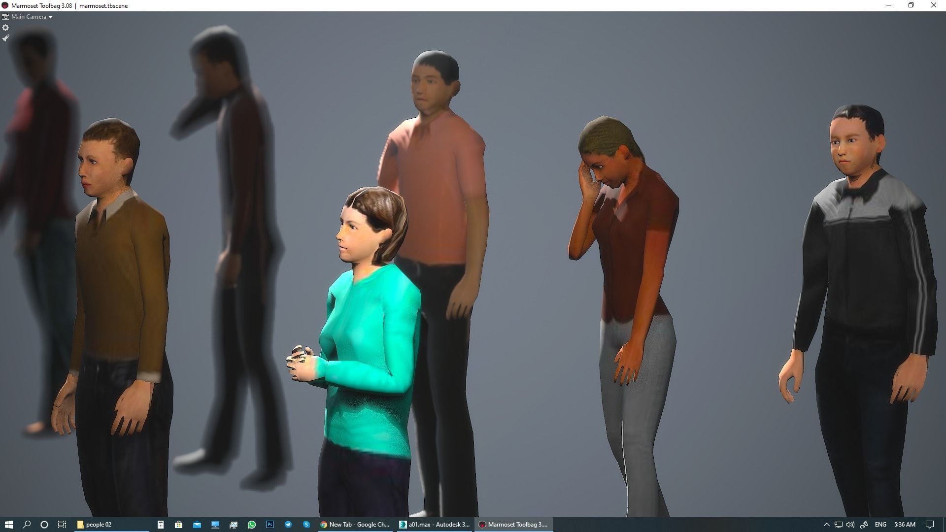 Lowpoly People 01  3D model_43