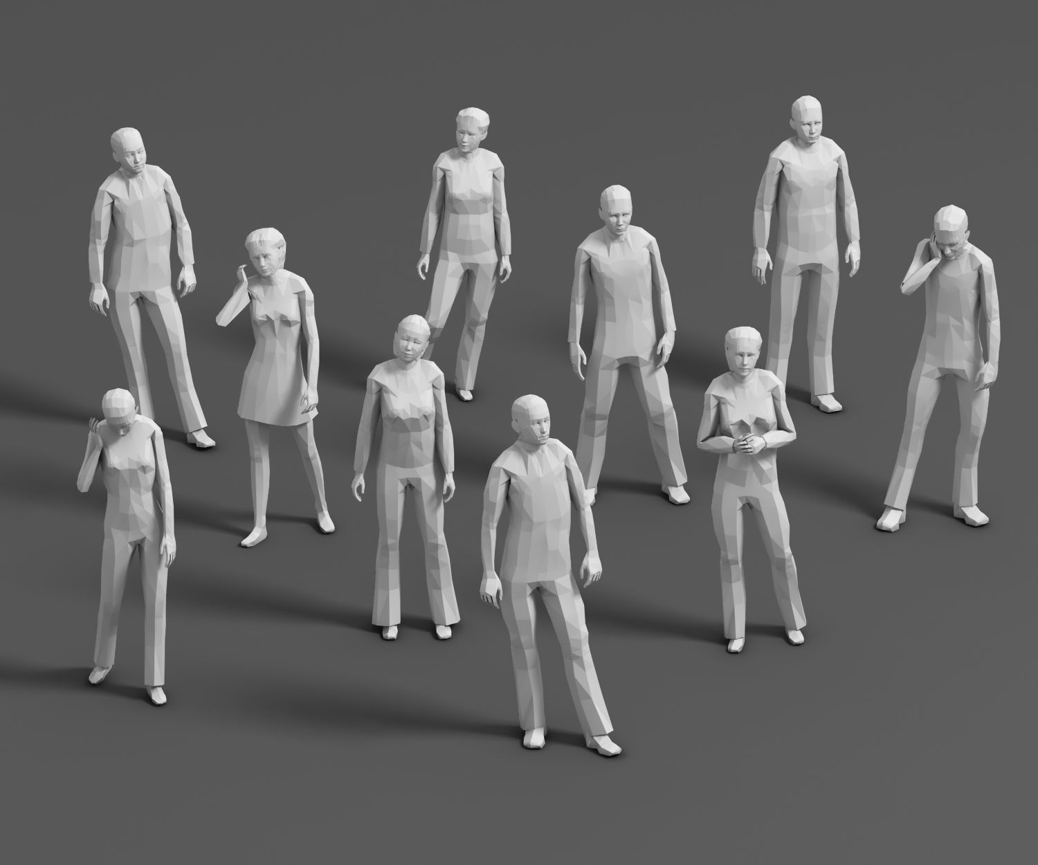 Lowpoly People 01  3D model_6