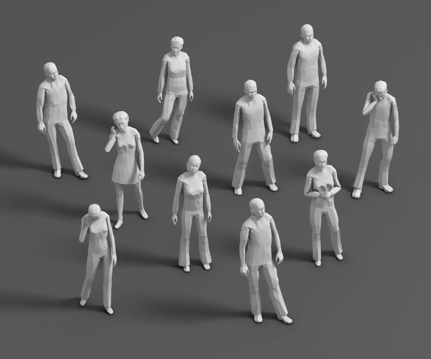 Lowpoly People 01  3D model_0