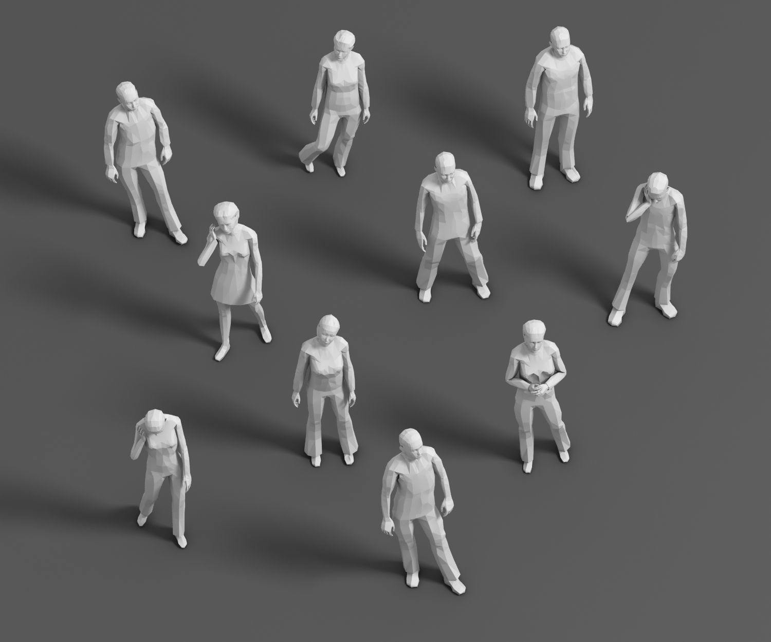 Lowpoly People 01  3D model_2