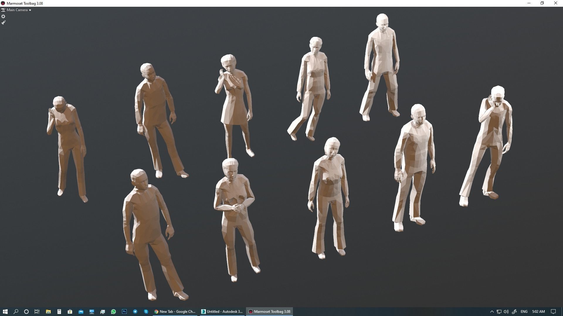 Lowpoly People 01  3D model_19