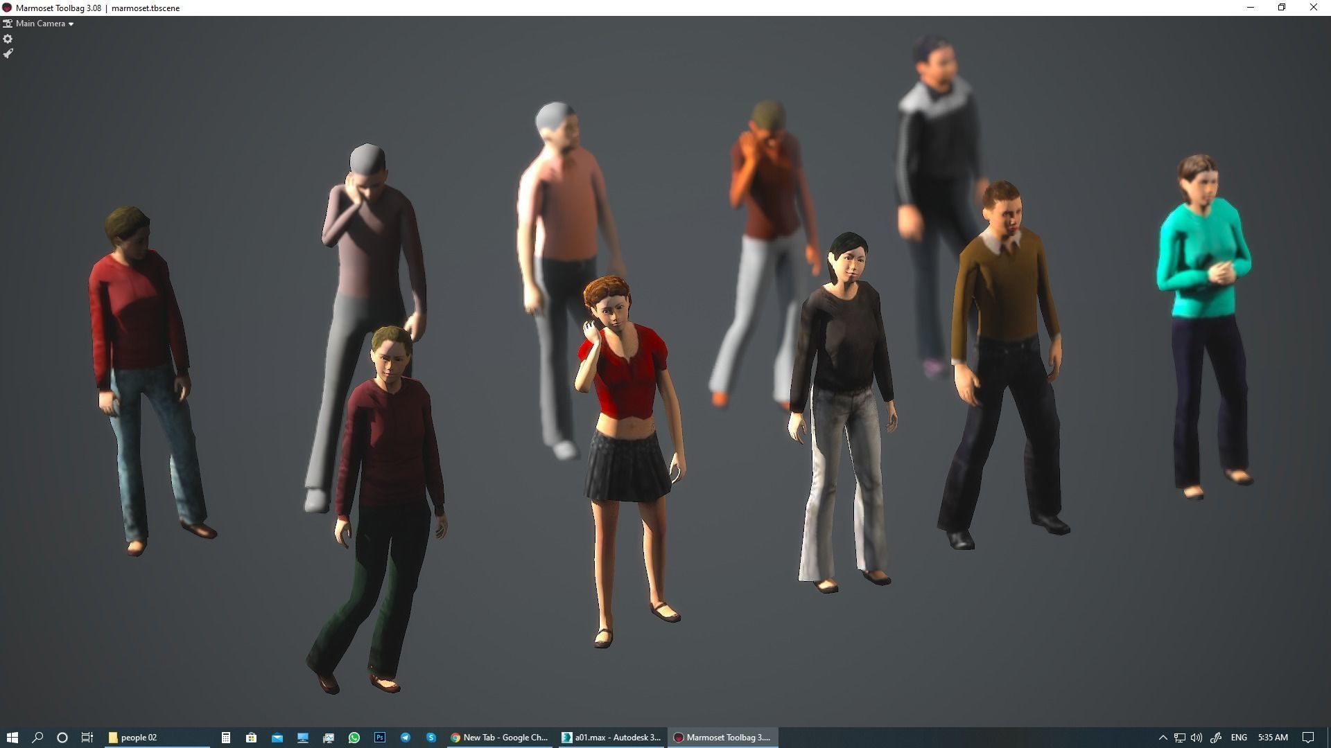 Lowpoly People 01  3D model_34