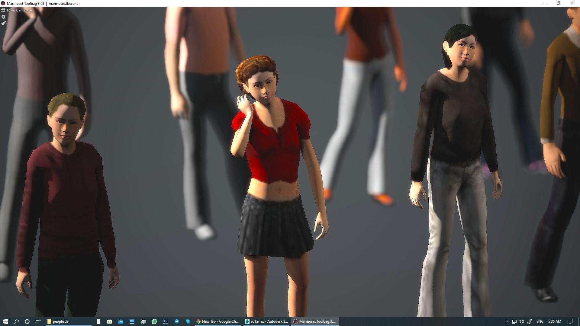 Lowpoly People 01  3D model_35