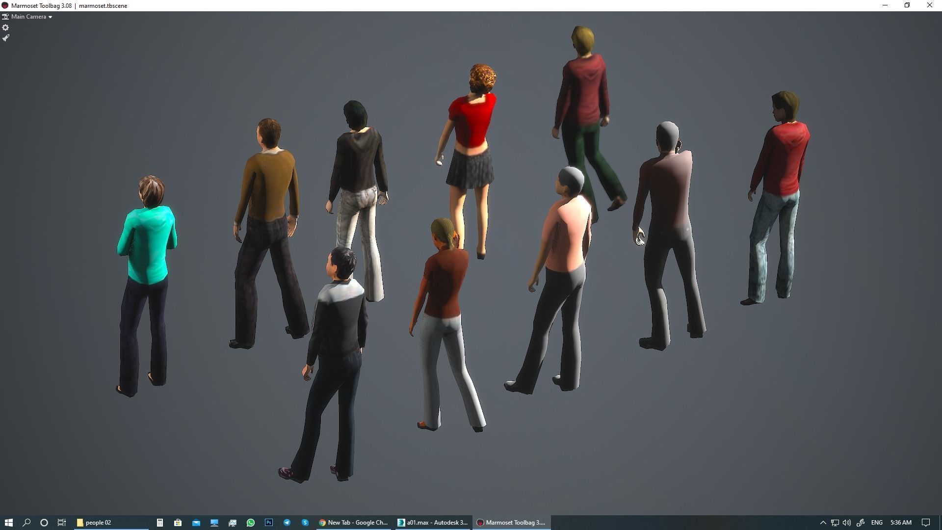 Lowpoly People 01  3D model_40