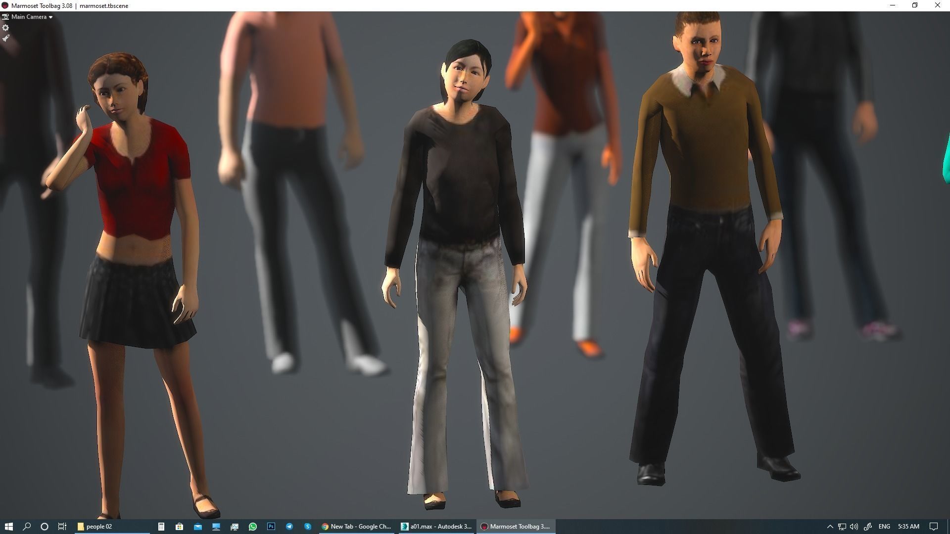 Lowpoly People 01  3D model_37