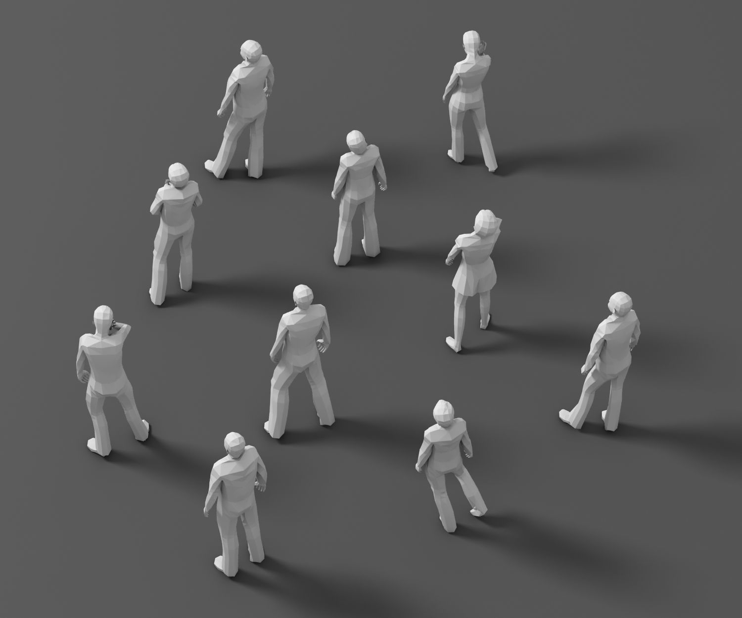 Lowpoly People 01  3D model_4