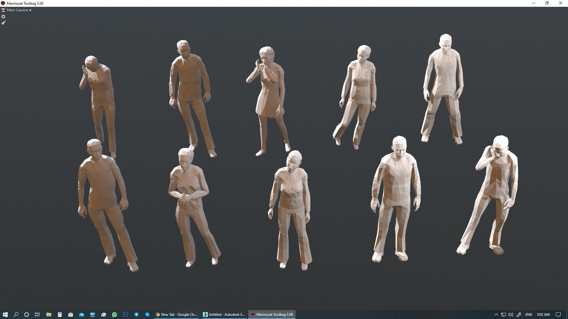 Lowpoly People 01  3D model_20