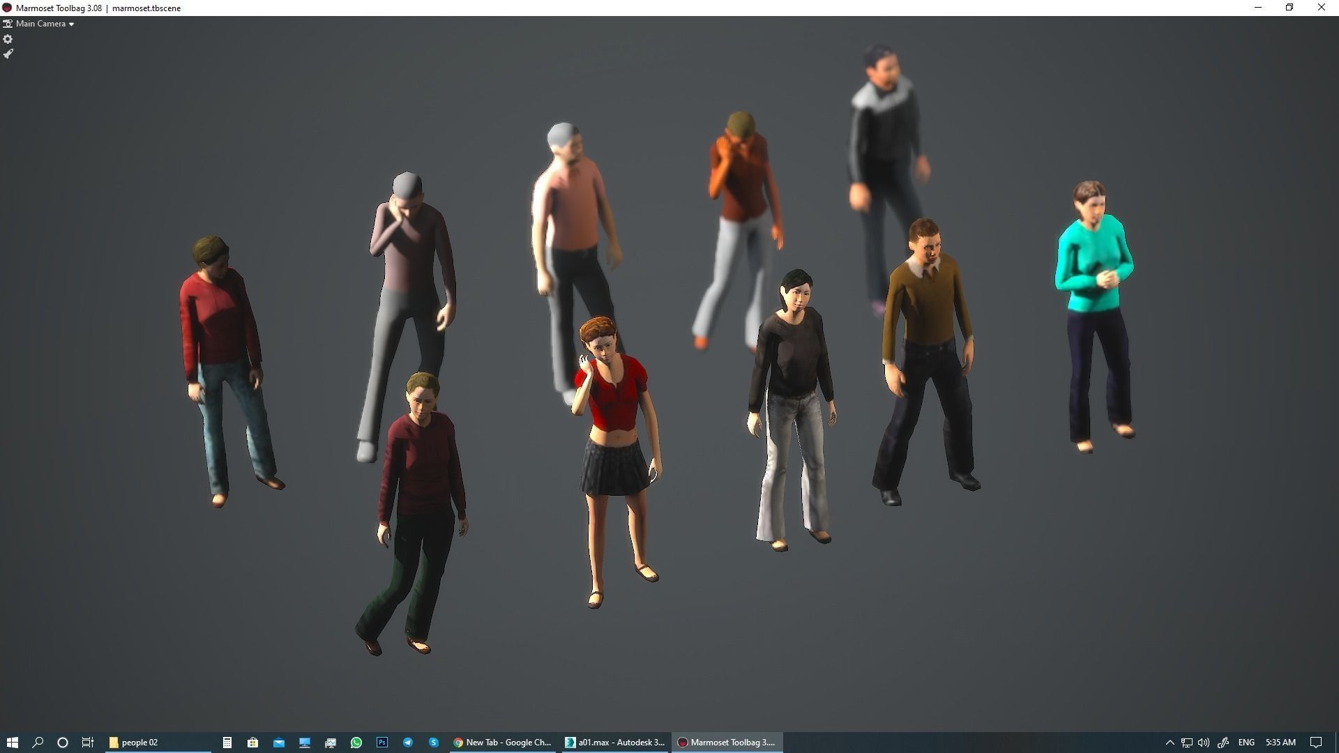 Lowpoly People 01  3D model_39