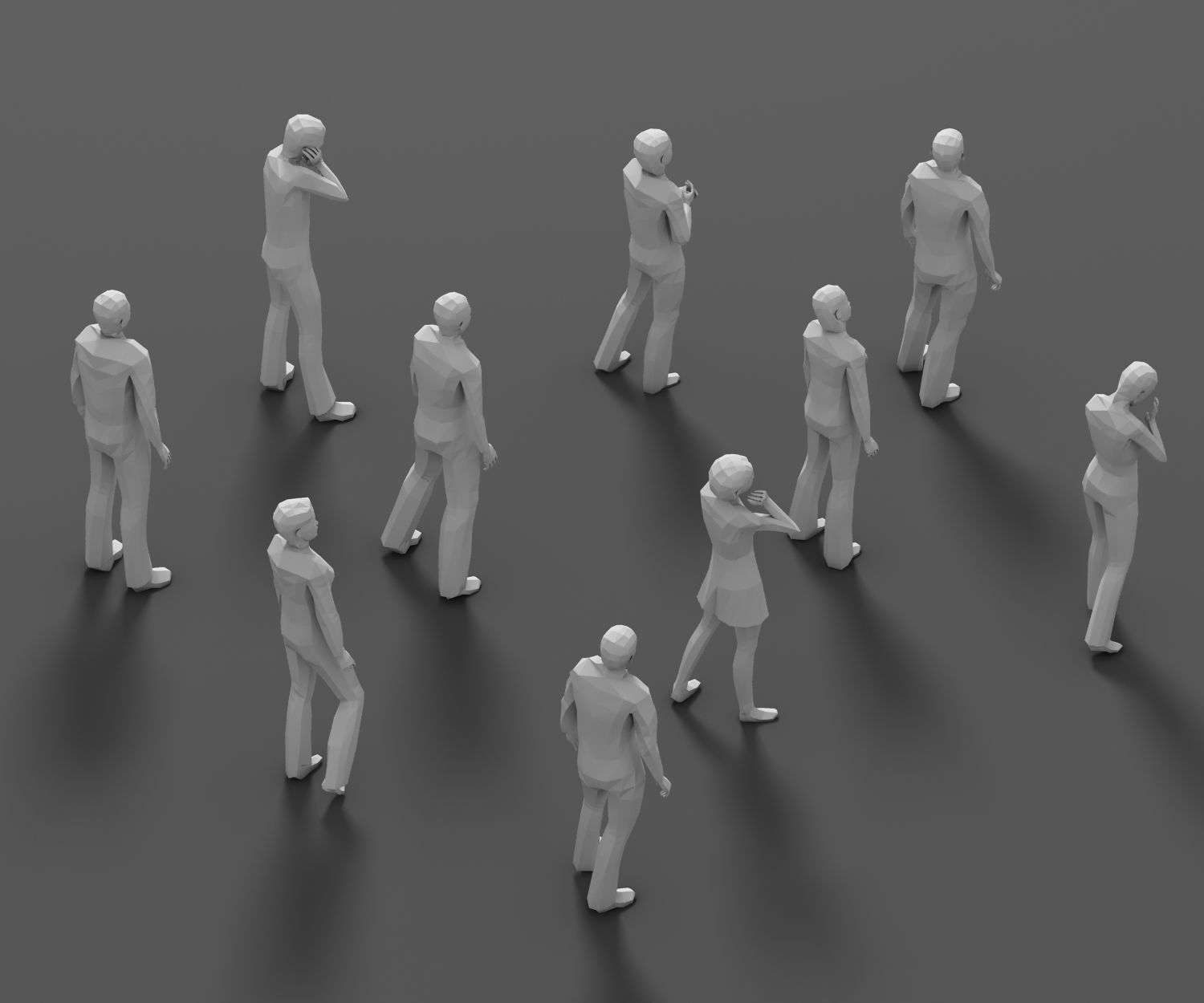 Lowpoly People 01  3D model_5