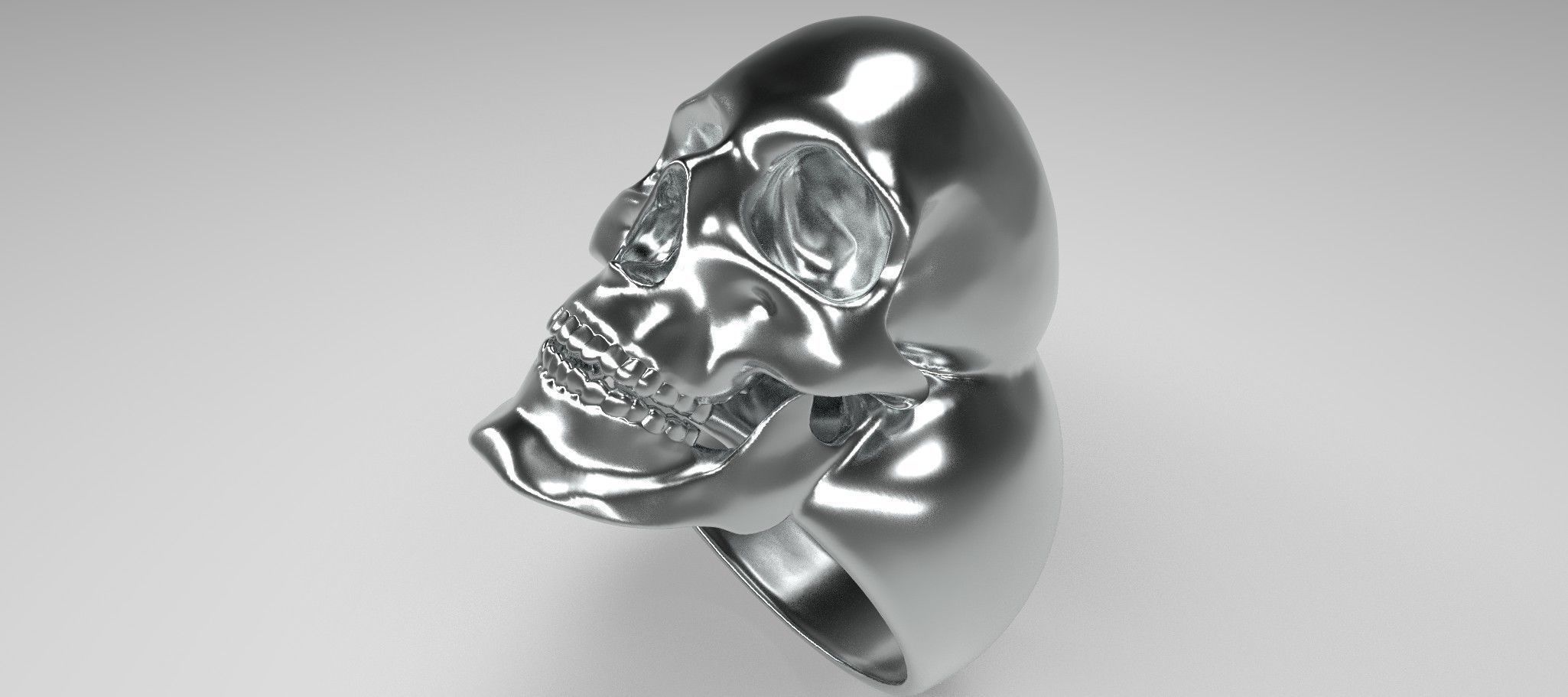 Ring skull printable model 3d 3D print model_1