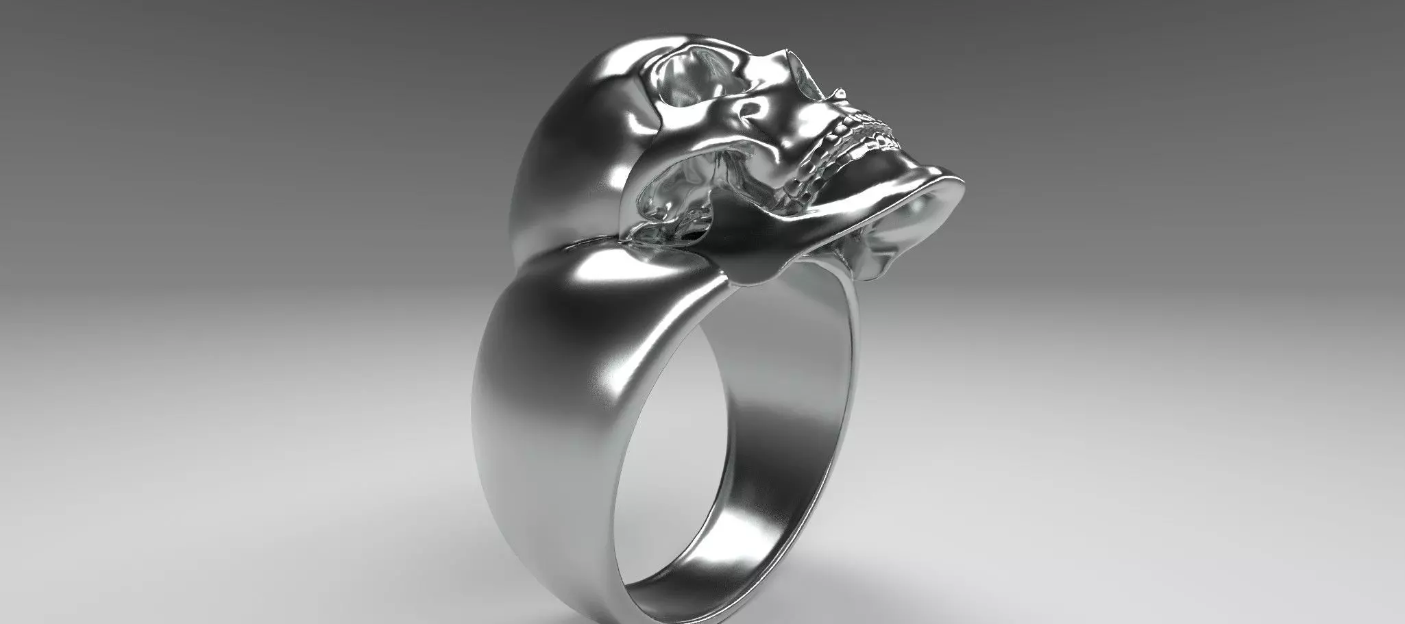 Ring skull printable model 3d 3D print model_0