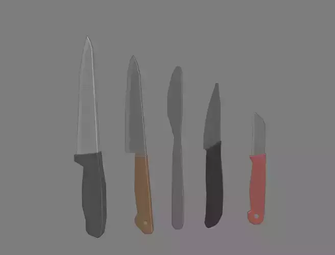 Low-poly 3D Knife set