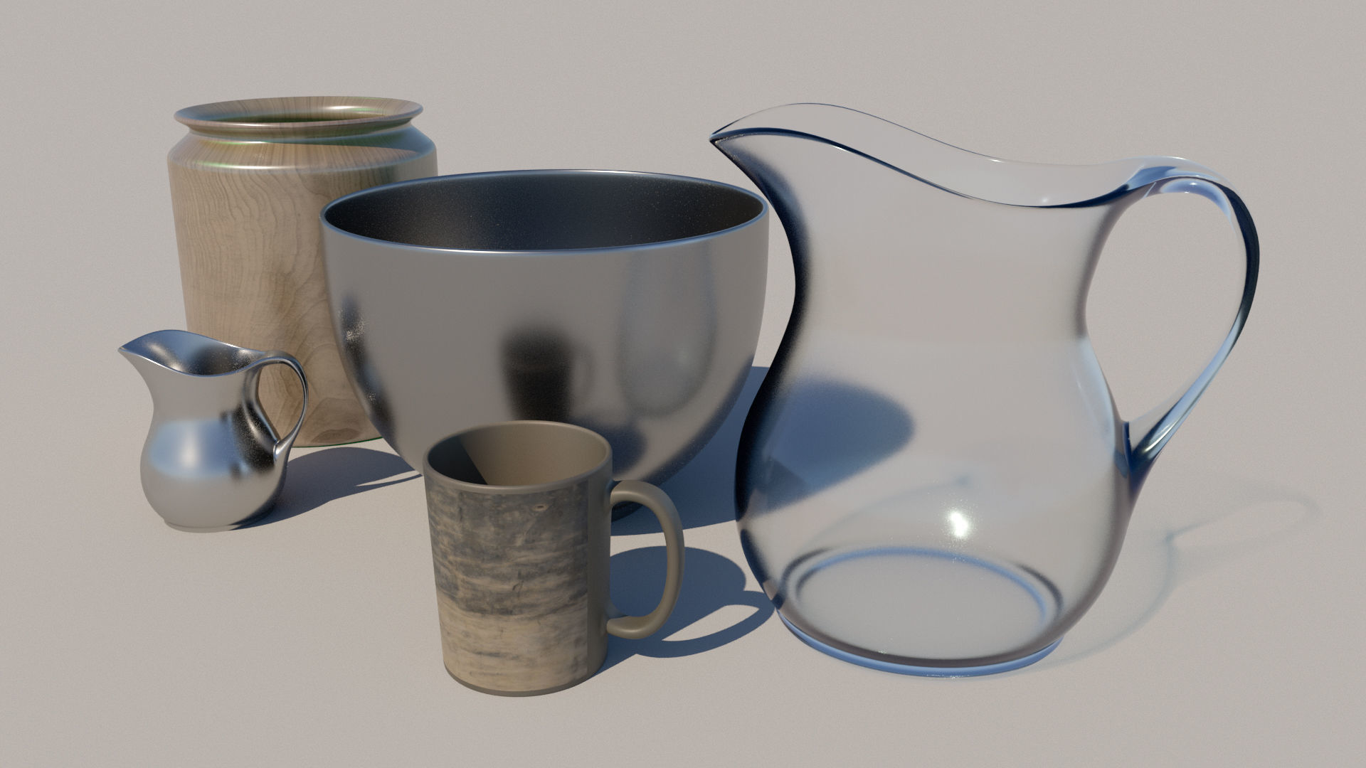 Kitchen decorative set mug bowl jug container 3D model_1