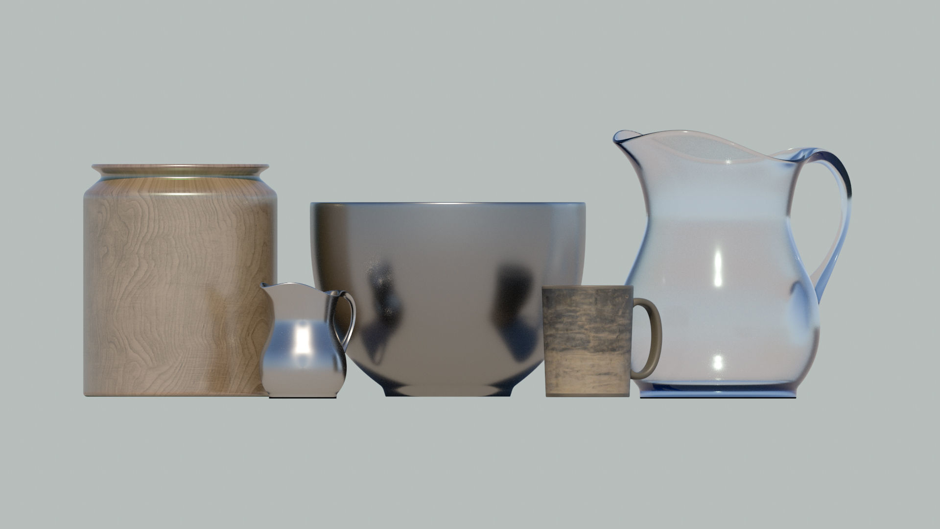 Kitchen decorative set mug bowl jug container 3D model_2