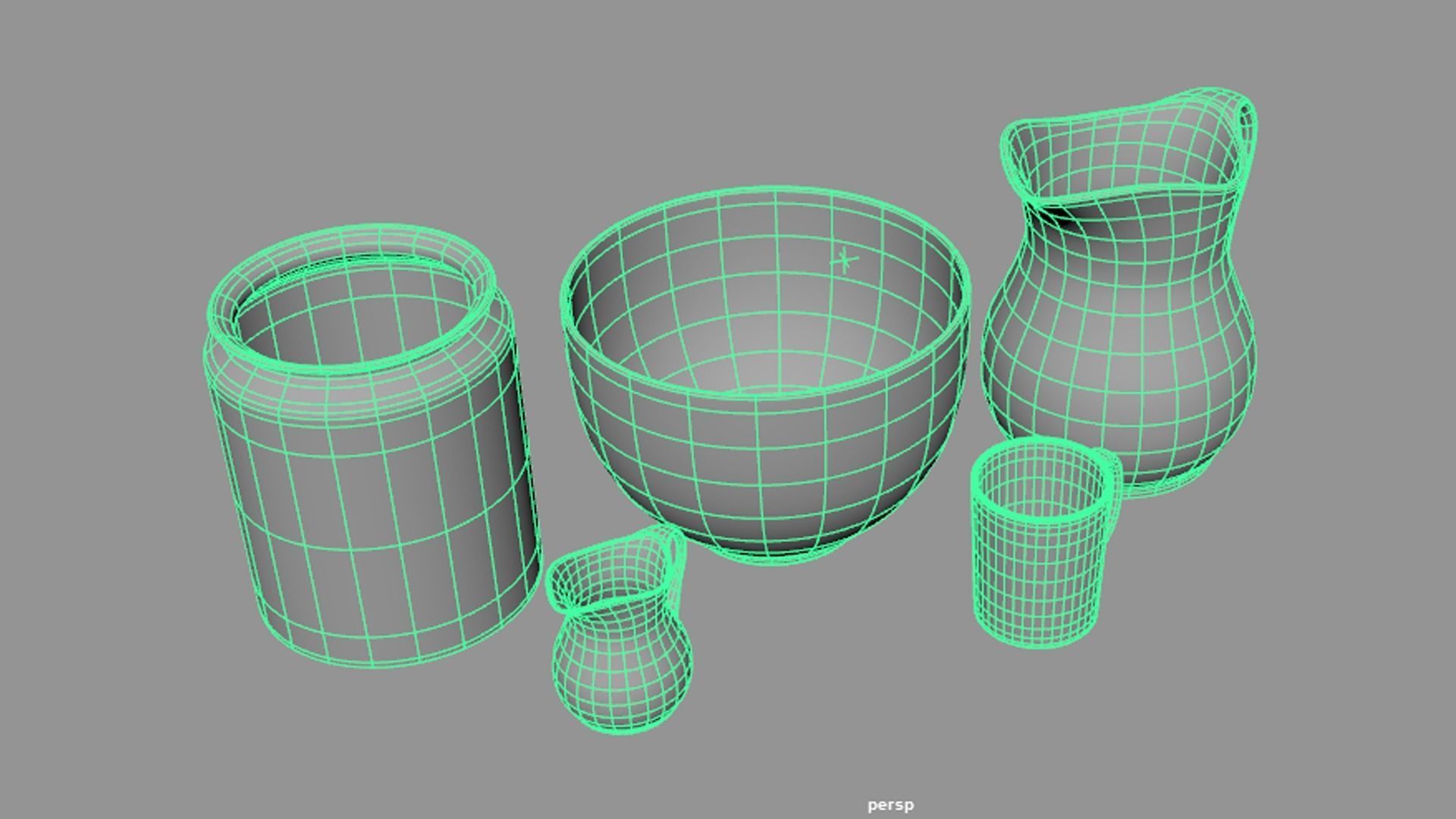 Kitchen decorative set mug bowl jug container 3D model_3