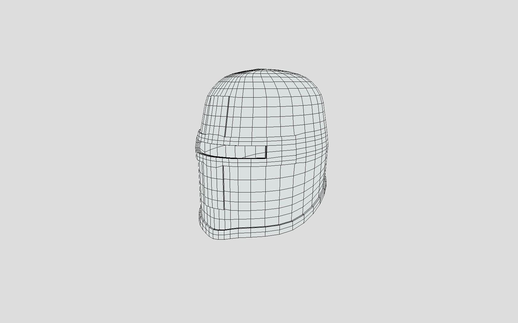 Medieval Closed Face Helm Low-poly 3D model_6
