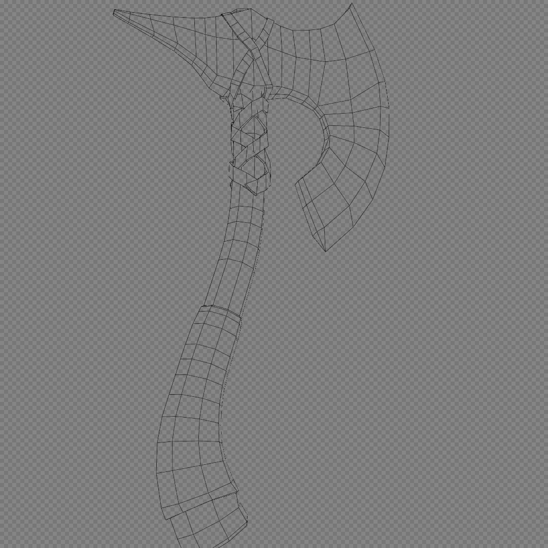 Stylized PBR low poly fantasy Axe Low-poly 3D model_3