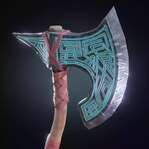 Stylized PBR low poly fantasy Axe 