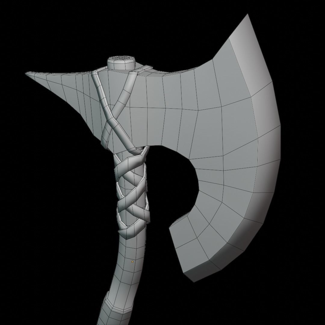 Stylized PBR low poly fantasy Axe Low-poly 3D model_1