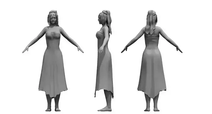 wedding girl 3d model