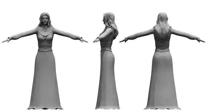 wedding girl 3d model