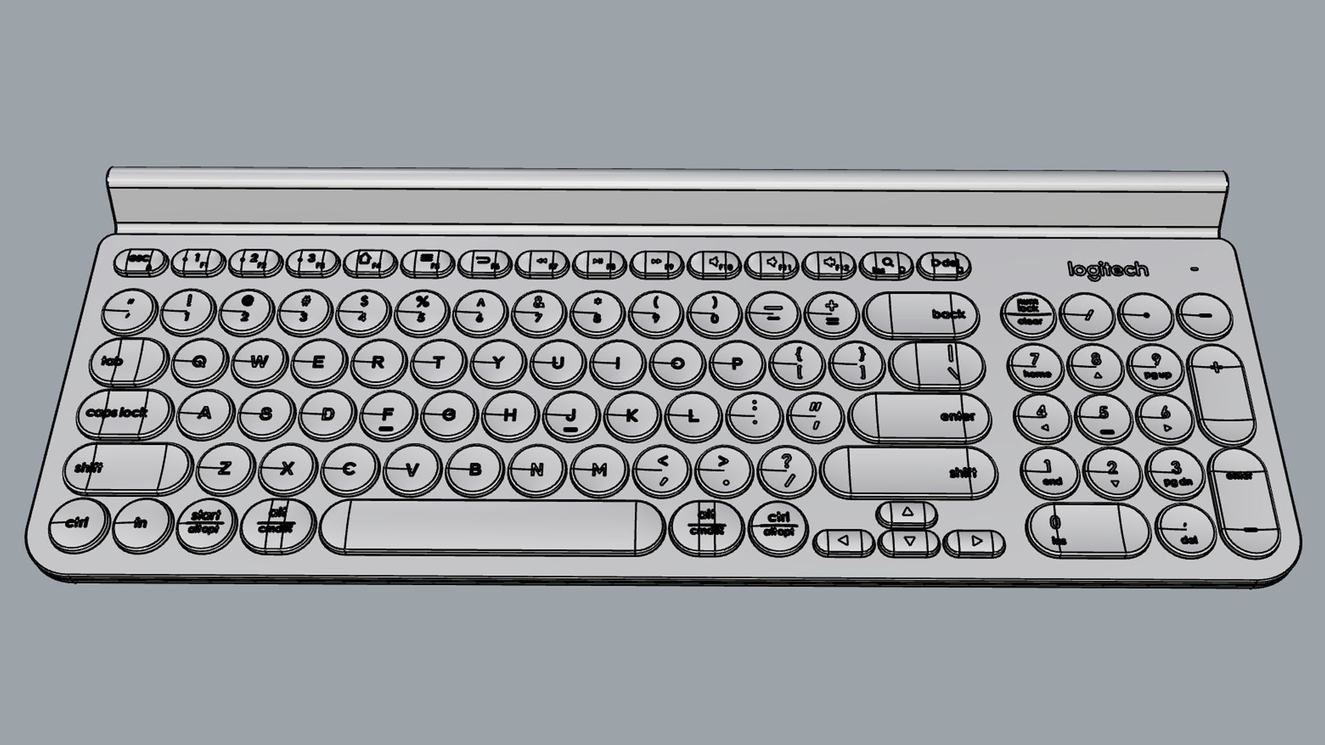 Keyboard Logitech Wireless K780 3D model_14