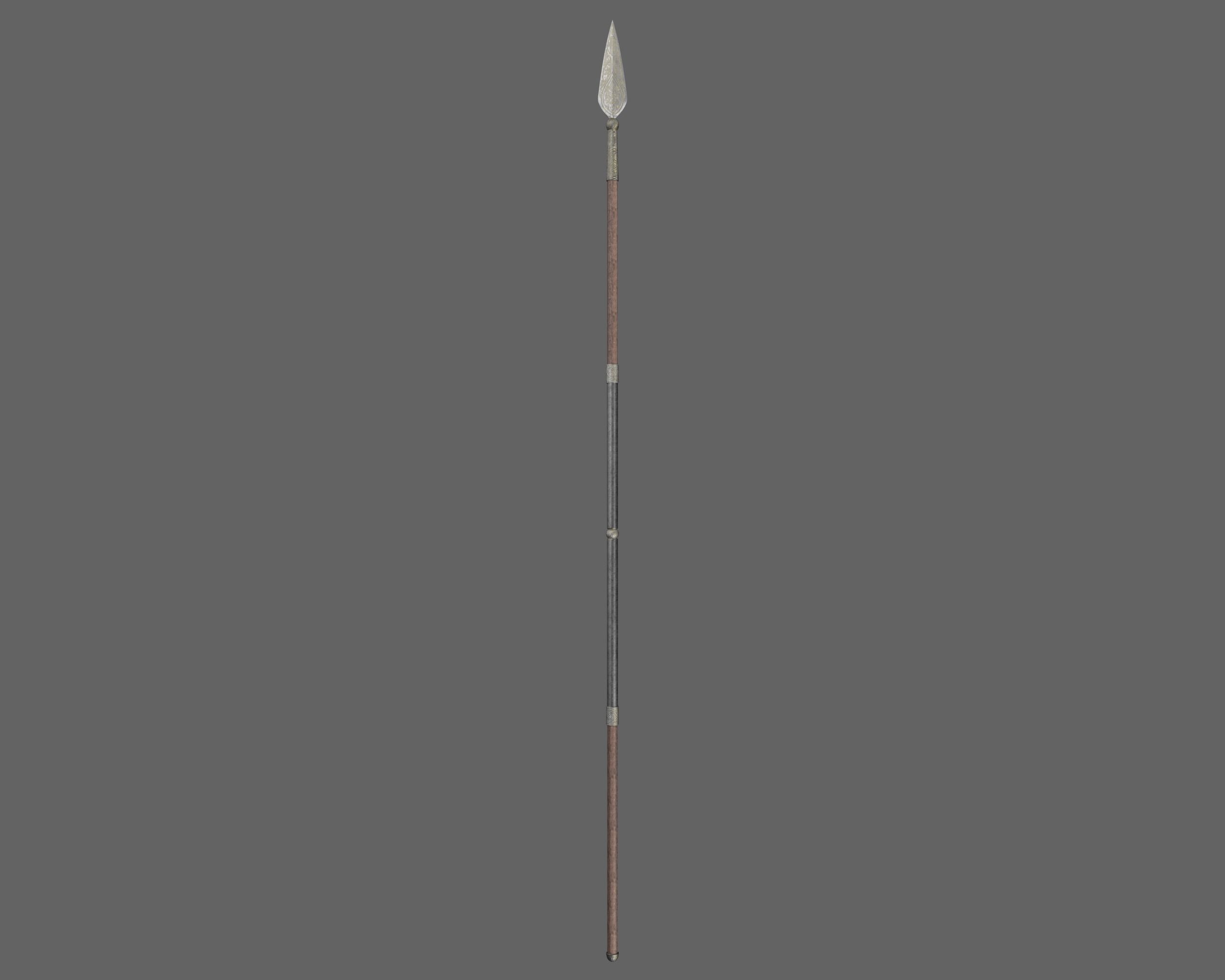 Ancient Indo Persian Spear Low-poly 3D model_5