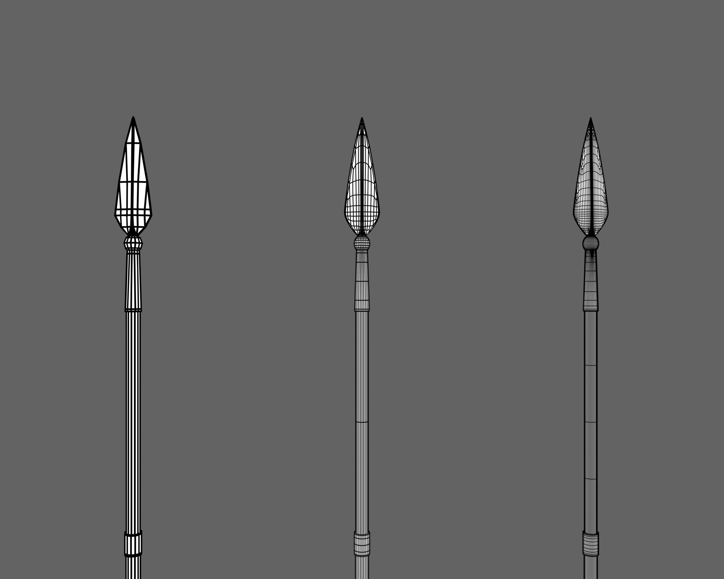 Ancient Indo Persian Spear Low-poly 3D model_4