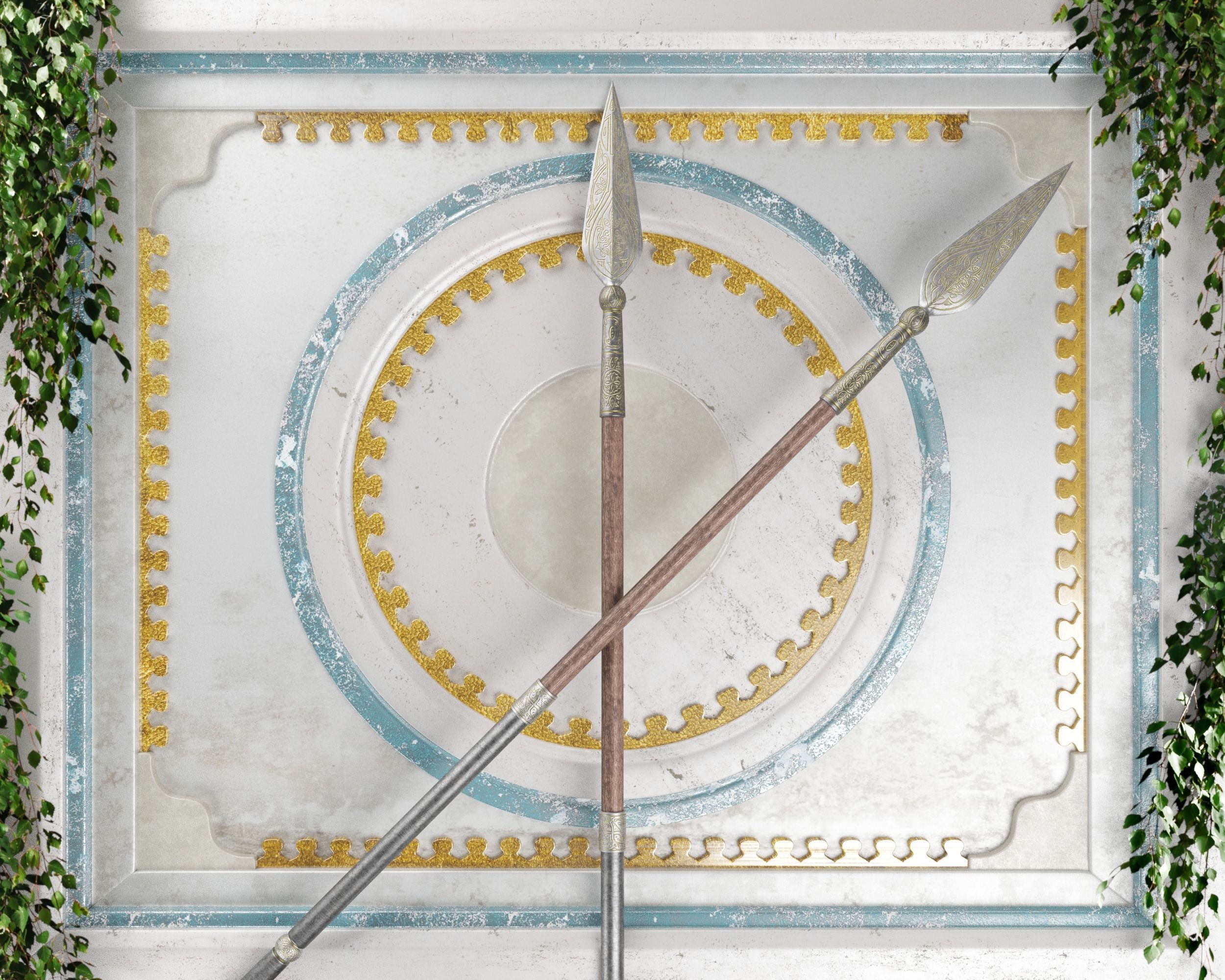 Ancient Indo Persian Spear Low-poly 3D model_18