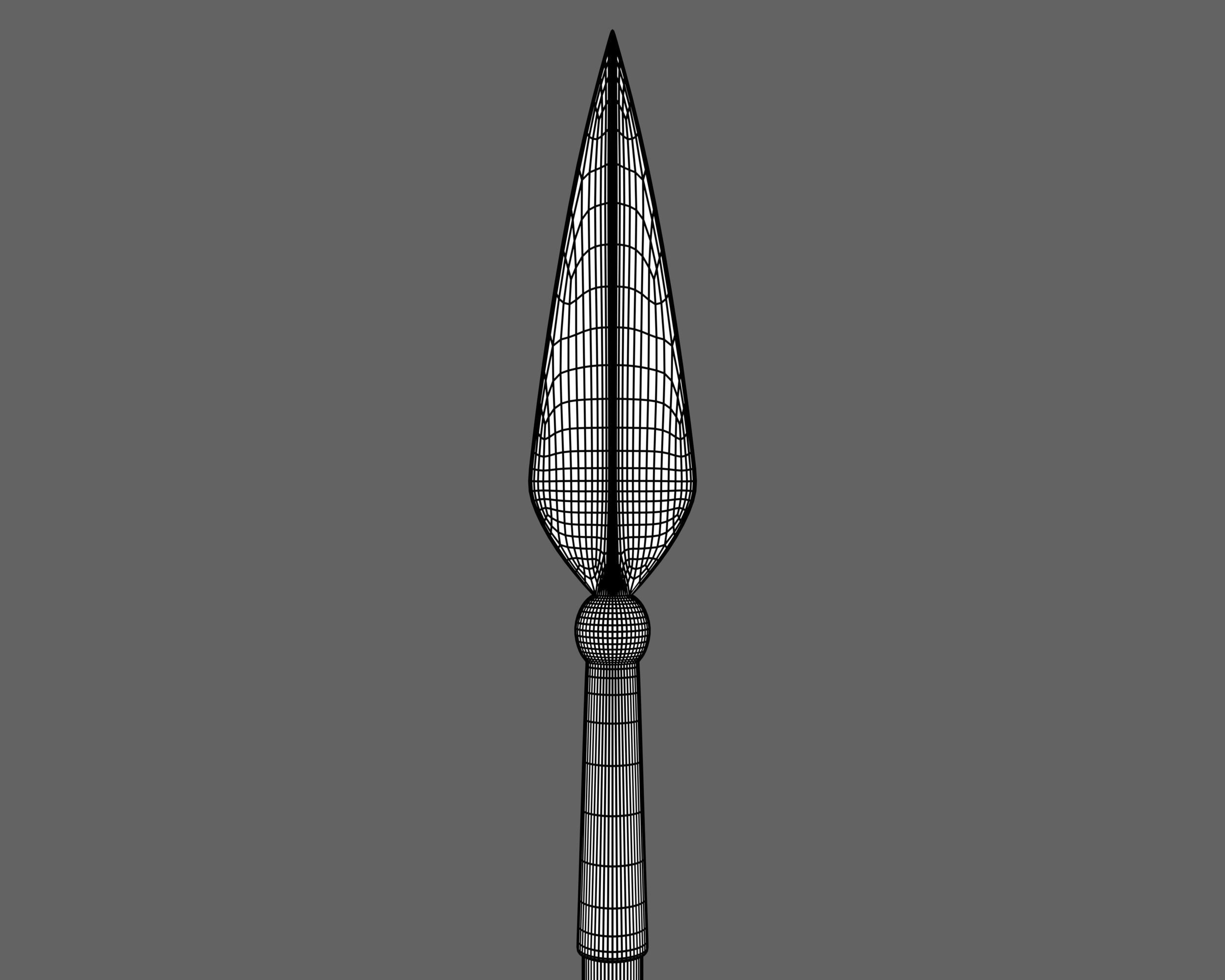 Ancient Indo Persian Spear Low-poly 3D model_10