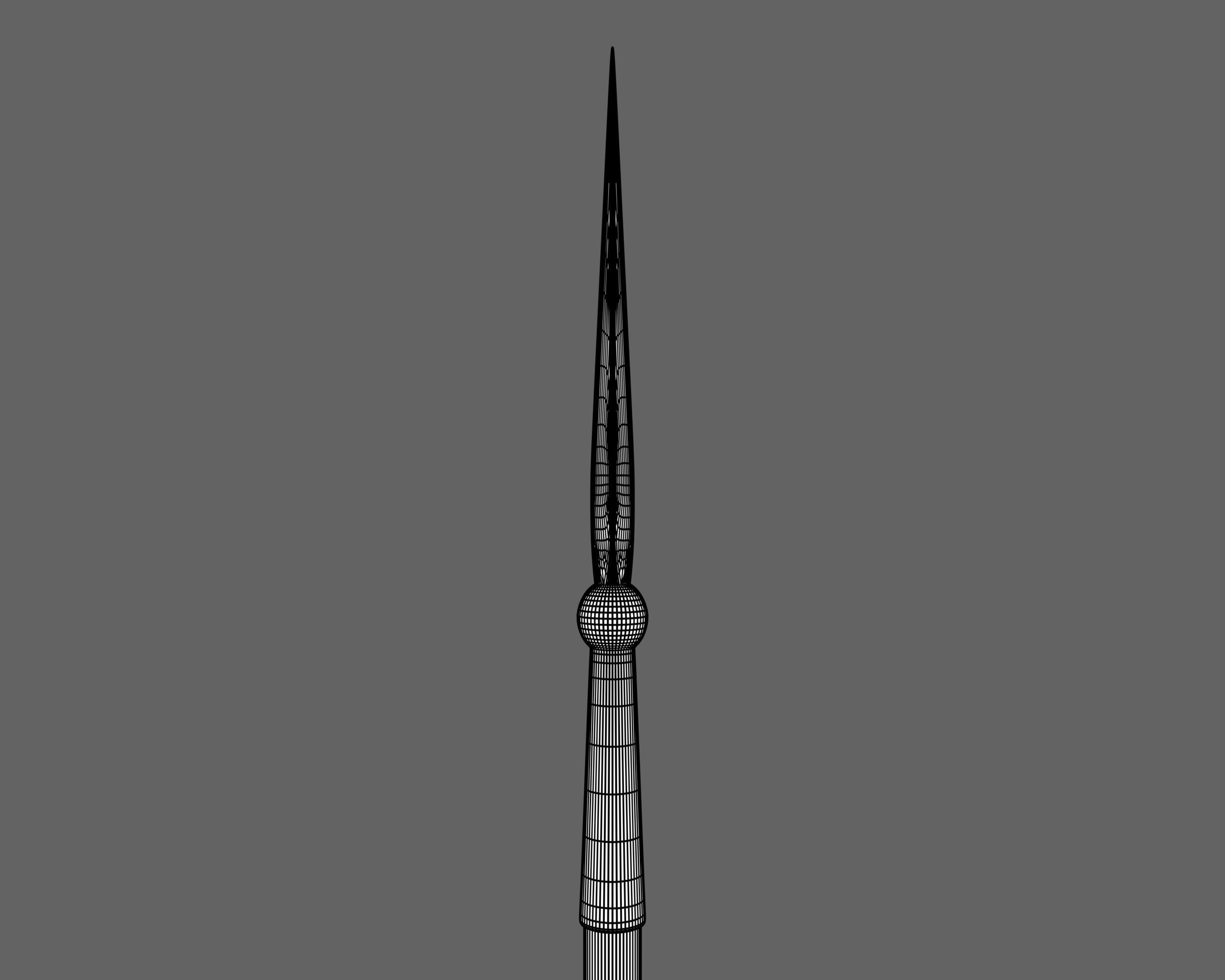 Ancient Indo Persian Spear Low-poly 3D model_16