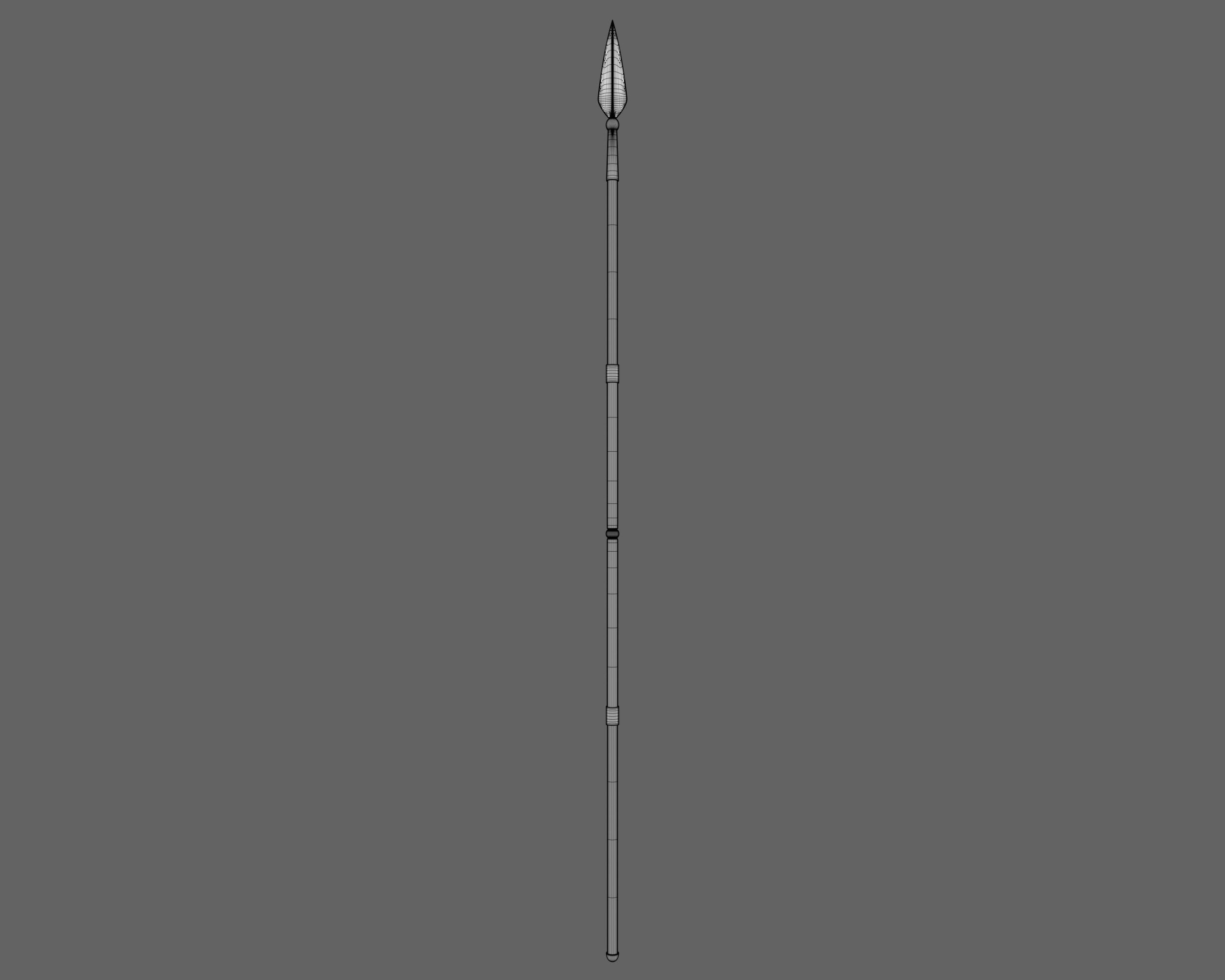 Ancient Indo Persian Spear Low-poly 3D model_7