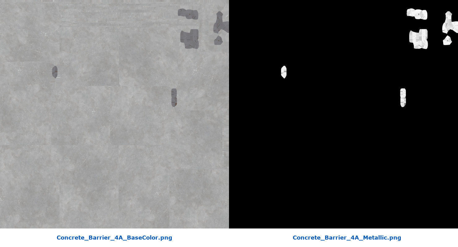 Concrete Barrier 4A Low-poly 3D model_7