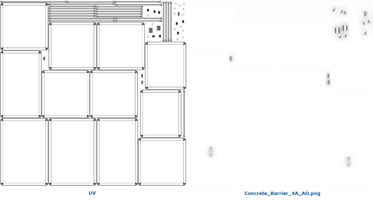 Concrete Barrier 4A Low-poly 3D model_6