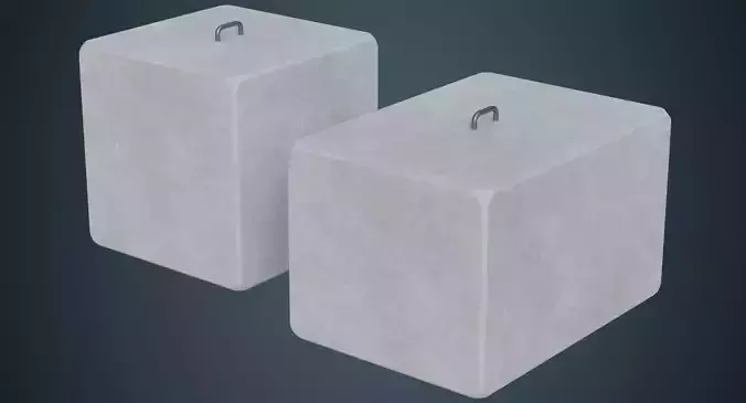 Concrete Barrier 4A Low-poly 3D model Concrete Barrier 4A Low-poly 3D model