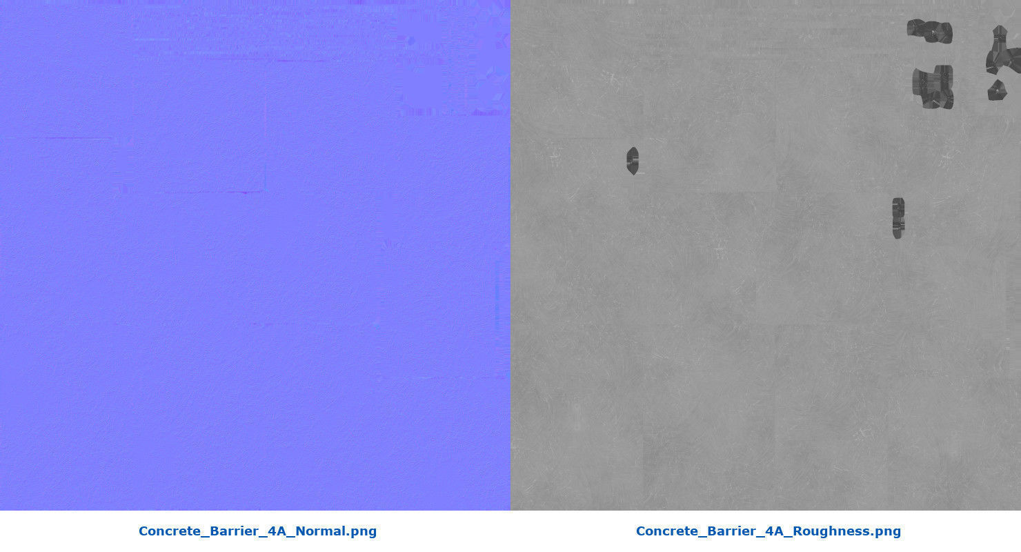 Concrete Barrier 4A Low-poly 3D model_8