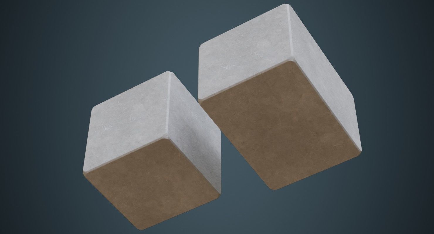 Concrete Barrier 4A Low-poly 3D model_4